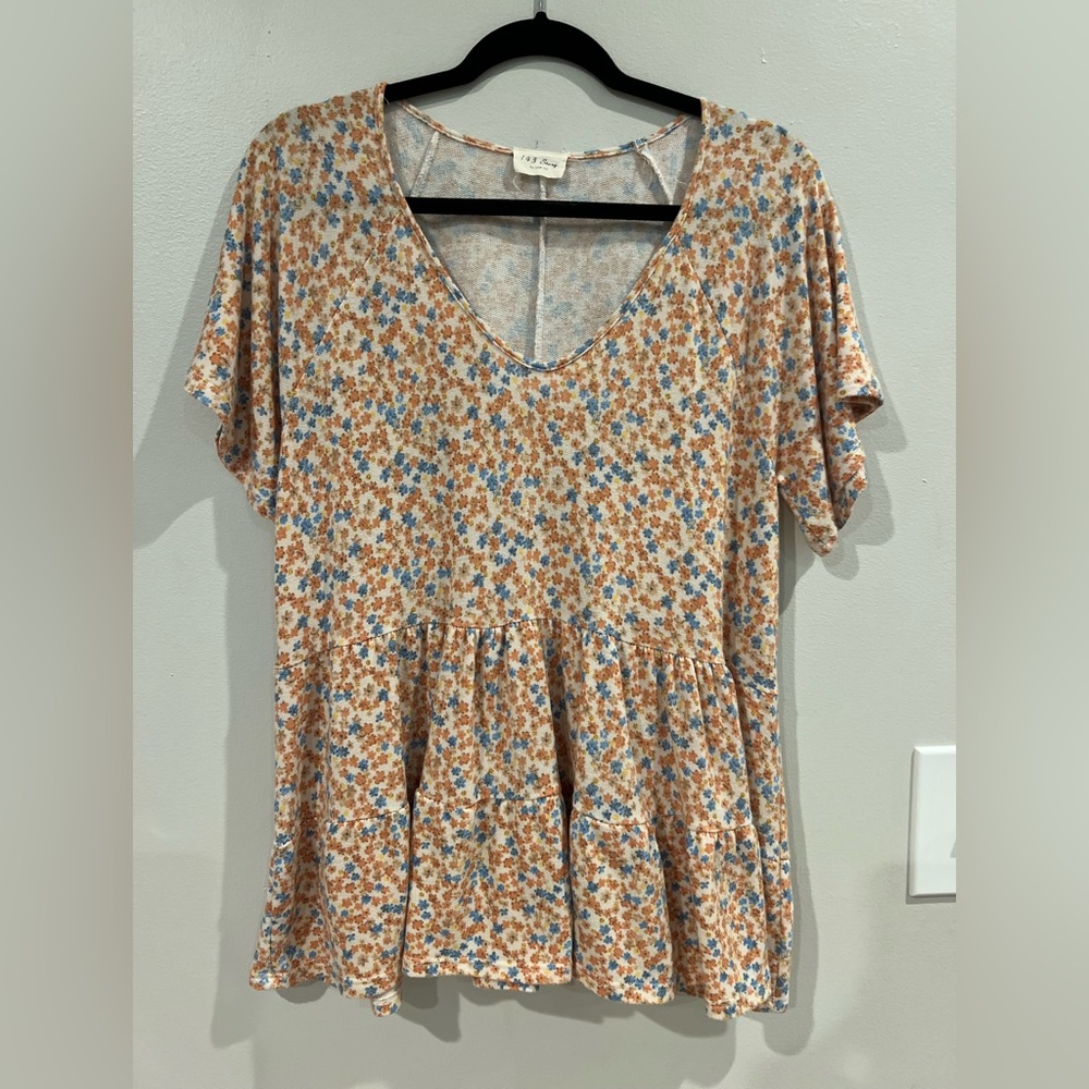 1.4.3. Story by Line Up Orange Flutter Sleeve Blouse